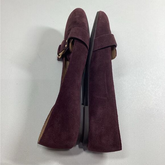 Elegant Tory Burch Burgundy Suede Loafers - Picture 11 of 15